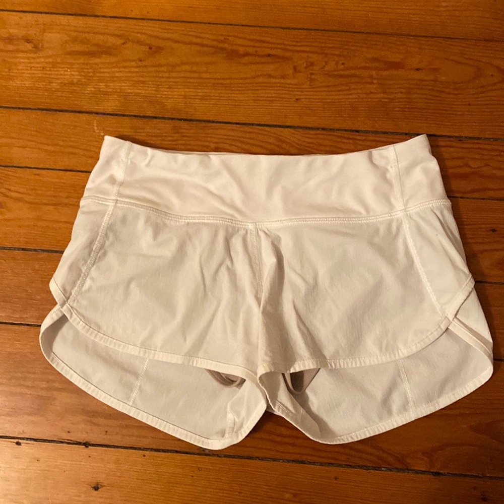 Lululemon White running shorts size 2